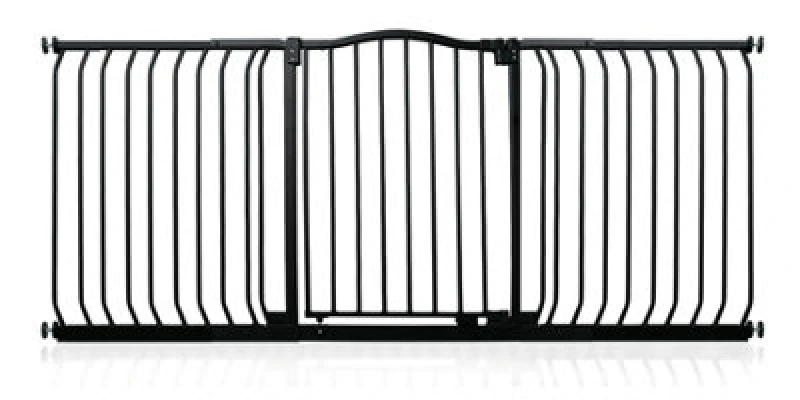 Image of Safetots Curved Top Safety Gate, 179Cm - 188Cm, Matt Black, Pressure Fit Stair Gate