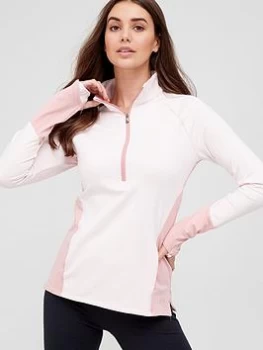 Image of Under Armour Training ColdGear Half Zip Top - Light Pink Size XS Women