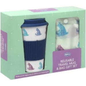 image of RSPCA Cats Travel Mug and Shopper Bag Gift Set