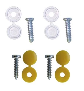 Image of Number Plate Caps & Screws - White & Yellow - Pack Of 4 PWN548 WOT-NOTS