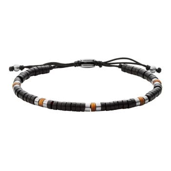 Image of Fossil Summer Beads Mens Tiger's Eye & Black Onyx Bracelet