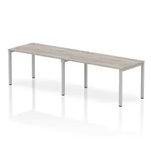 Image of Impulse Bench Single Row 2 Person 1400 Silver Frame Office Bench Desk