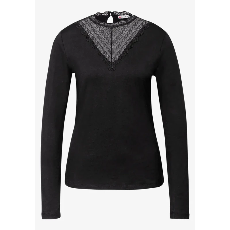 Image of cecil Woman's shirt Cecil Lace Insert Noir Female 36