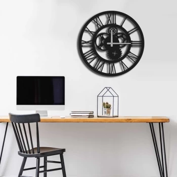 MTS - 001 Black Decorative Metal Wall Clock