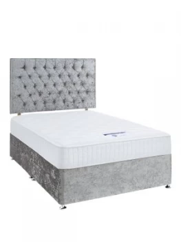 image of Luxe Collection By Silentnight Florence 1000 Memory Divan Bed And Storage Options Includes Headboard Silver