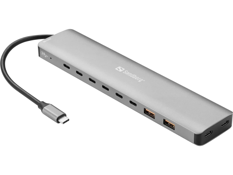 Image of Sandberg USB-C to 8 x USB-C + 2xUSB-A 100W