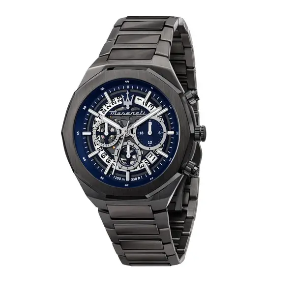 Image of Maserati R8873642012 Stile Chronograph Gun Metal IP Bracelet Watch - W81249
