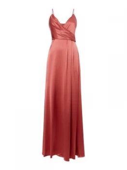 image of Jill Jill Stuart V neck satin dress Pink