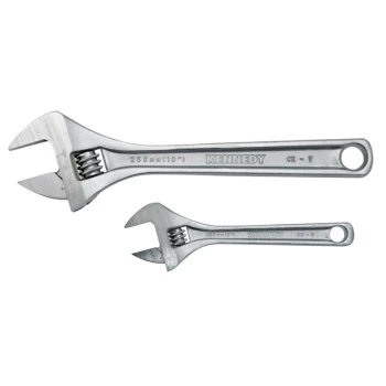 Image of 10'/6' Chromed Finish Adjustable Wrench Set - Kennedy