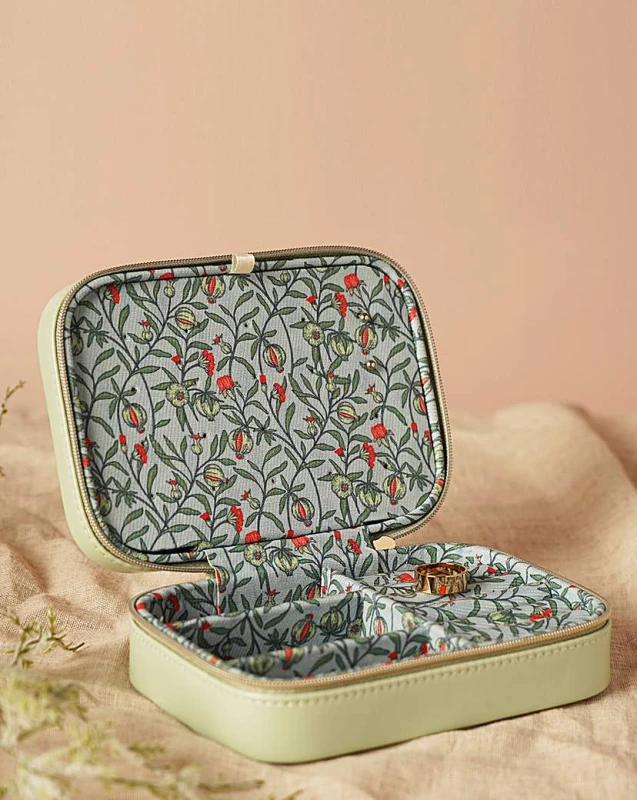 Image of Sophia Lane|The Seasonal Gift Co. Sophia Lane Floral Jewellery Box Green - Sophia Lane Green ZS42501