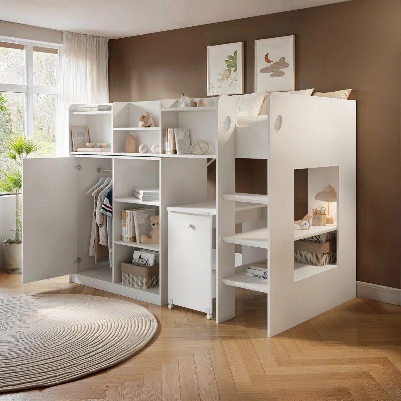Image of Flair Wizard Mid High Sleeper Workstation White