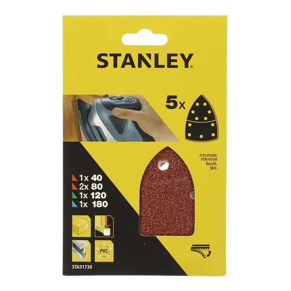 Image of Stanley Detail Sander Sheets Mixed Pack - STA31730-XJ