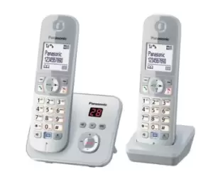 Image of Panasonic KX-TG6822 DECT telephone Caller ID Silver