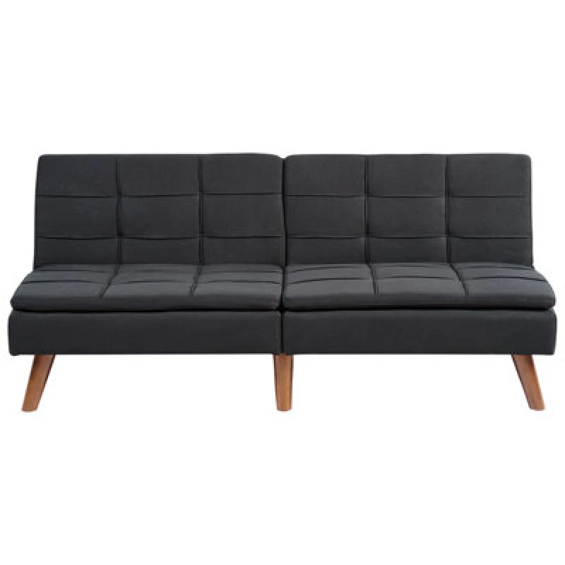 Image of Beliani Sofa Bed 3 Seater Ronne Fabric Black