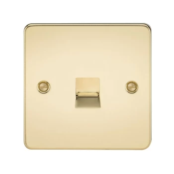 image of Flat Plate Telephone master socket - polished brass - Knightsbridge