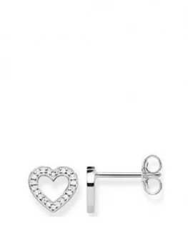 Image of Thomas Sabo Sterling Silver Cubic Zirconia Cut-Out Heart Stud Earrings