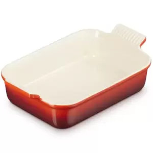 Image of Le Creuset 26cm Stoneware Heritage Rectangular Dish Cerise