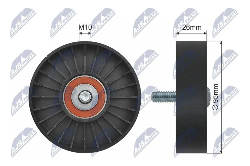 Image of NTY Deflection / guide pulley, V-ribbed belt NTY RNK-LR-008