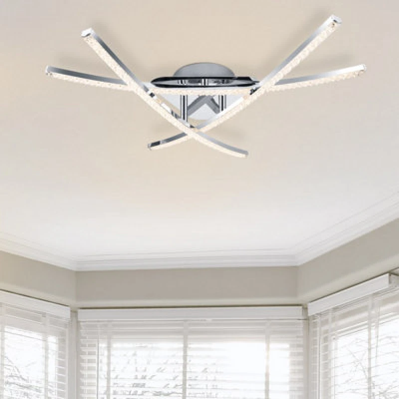 Image of Cosylyte Samford 3 Light Integrated LED Modern Beaded Ceiling Light - Chrome