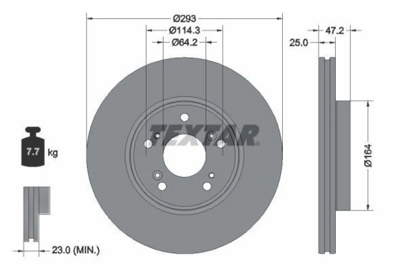 Image of Brake disc TEXTAR 92353003