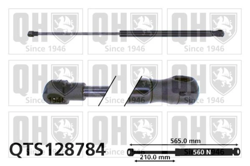 Image of QUINTON HAZELL Tailgate strut QUINTON HAZELL QTS128784
