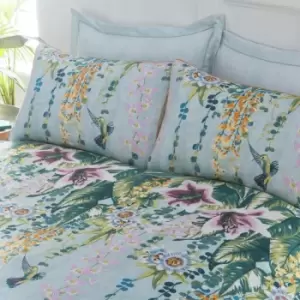 Image of Paoletti Hanging Gardens 200 Thread Count Oxford Pillowcase Pair Cotton Mint Green