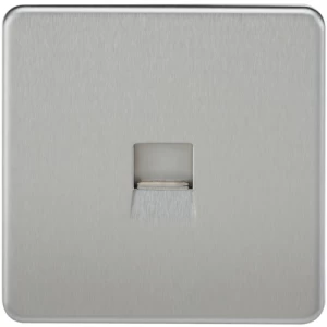 KnightsBridge Screwless Brushed Chrome Telephone Extension Socket - main image