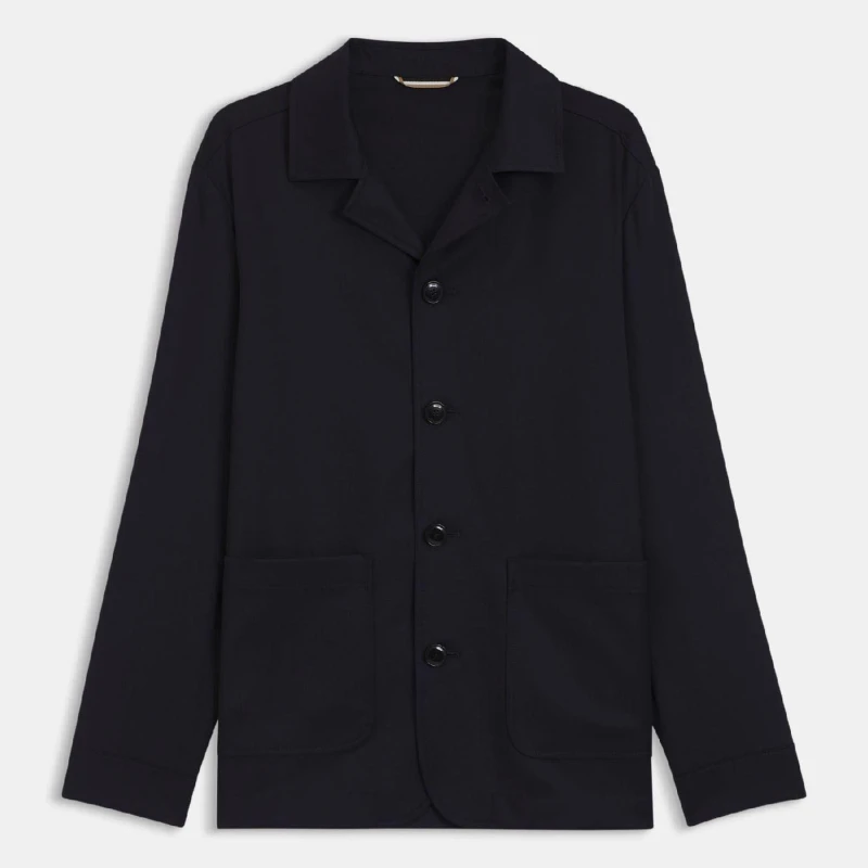 Image of Boss H-Carper-2PP-253 Relaxed Fit Overshirt Dark Blue male 40R