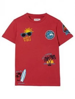 Image of Fat Face Boys Cluster Graphic T-Shirt - Berry