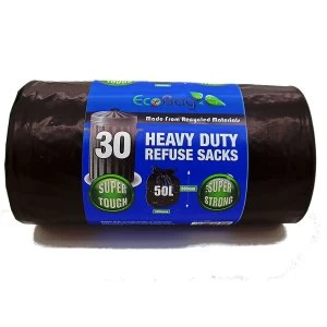 Image of Robert Dyas Ecobag 50L Heavy Duty Bin Bags - 30 Pack
