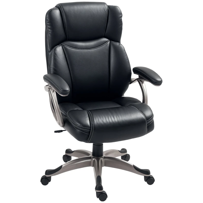 Image of HOMCOM Tilting Executive Office Chair, PU Leather Desk Chair Black