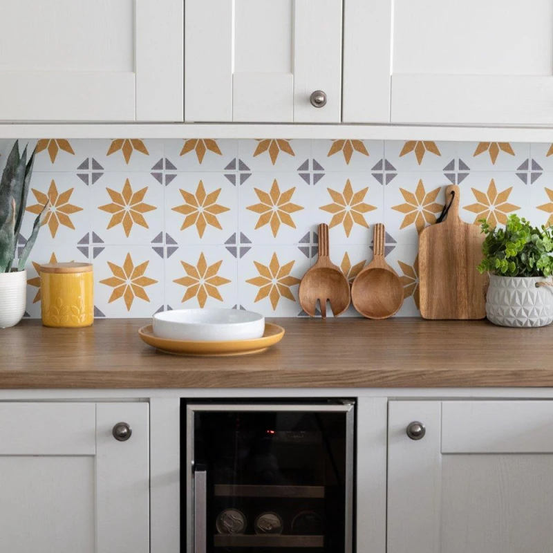 Image of D C Fix Self Adhesive Vinyl Wall Tiles Alia Gold Gold unisex 0.42 SQM