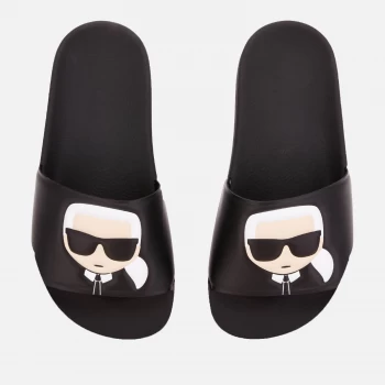 Image of KARL LAGERFELD Womens Kondo II Ikonic Slide Sandals - Black - UK 2
