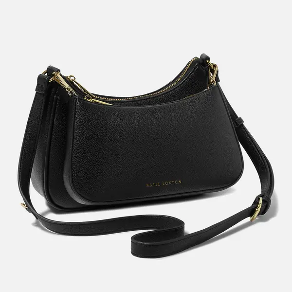 image of Katie Loxton Aria Scoop Faux Leather Crossbody Bag Black female KLB3238