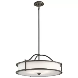 Image of 4 Bulb Ceiling Pendant Light Fitting Classic Pewter LED E27 100W Bulb