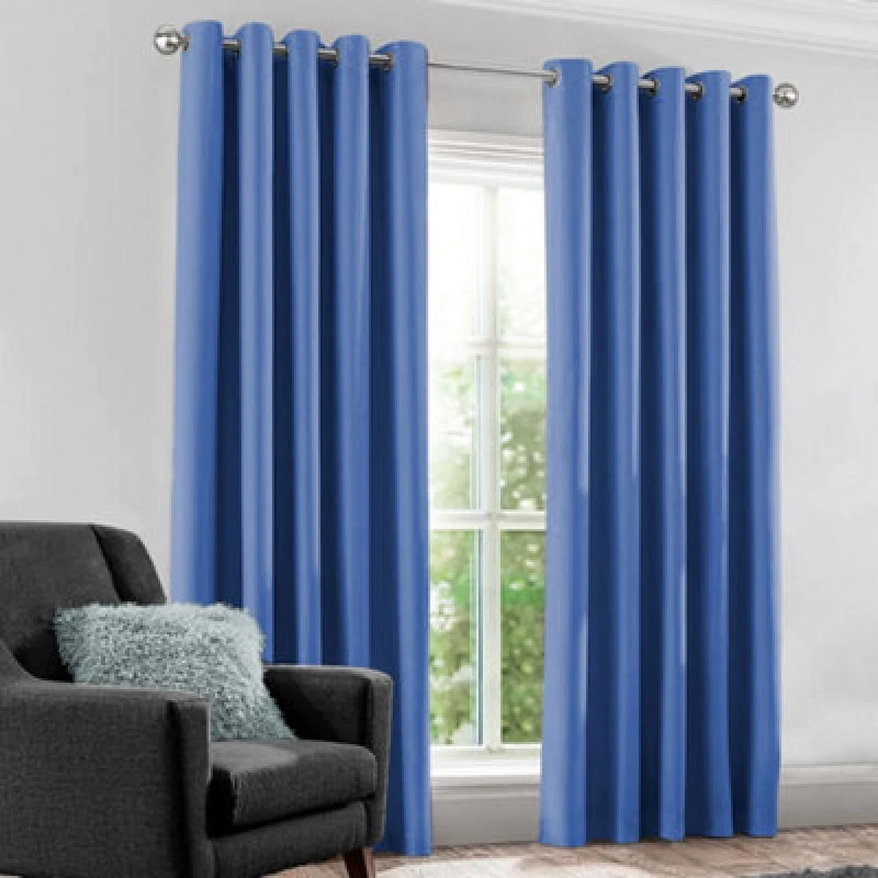 Image of Velosso Modern Blackout Curtains - Ring Top, Light Blocking, Thermal & Privacy Drapes - Perfect For Bedroom & Living Room - Blue