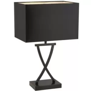 Image of Searchlight Club Table Lamp, Black Rectangle Shade