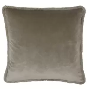 image of Paoletti Freya Velvet Cushion Taupe