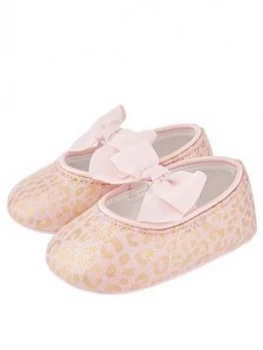 Image of Monsoon Baby Girls Leonie Leopard Bootie - Pale Pink, Size 6-12 Months