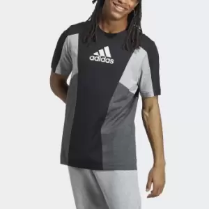 Image of Logo Print Geometric T-Shirt in Cotton
