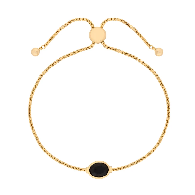 Image of Jon Richard Gold Plated And Jet Stone Toggle Bracelet Gold