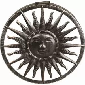 Luxform Solar LED Light Sun Wall Ornament Old Silver 25120