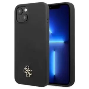 image of Guess 4G Metal Logo iPhone 13 Silicone Case - Black