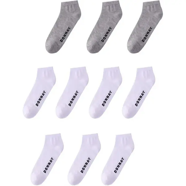 image of Donnay 10 pack trainer socks plus size mens - White 12+