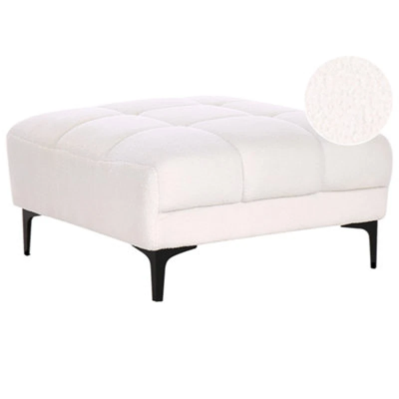 Image of Beliani Ottoman Alnes Boucle White