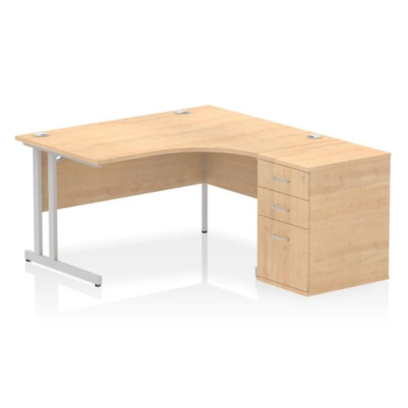 Image of Dynamic Office Solutions Impulse 1400mm Cantilever Right Crescent Desk Workstation I004253