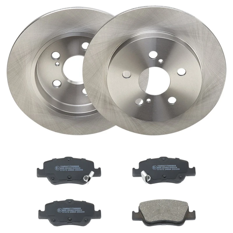 Image of RIDEX 3405B2356 Brake disc and pads set Rear Axle, Brake Disc Type: Solid, with acoustic wear warning Brake Set,disc brakes (3405)