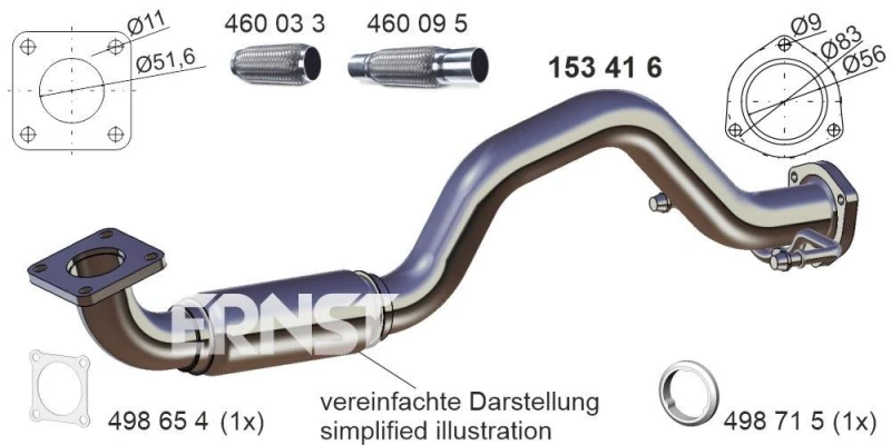Image of Exhaust Pipe ERNST 153416