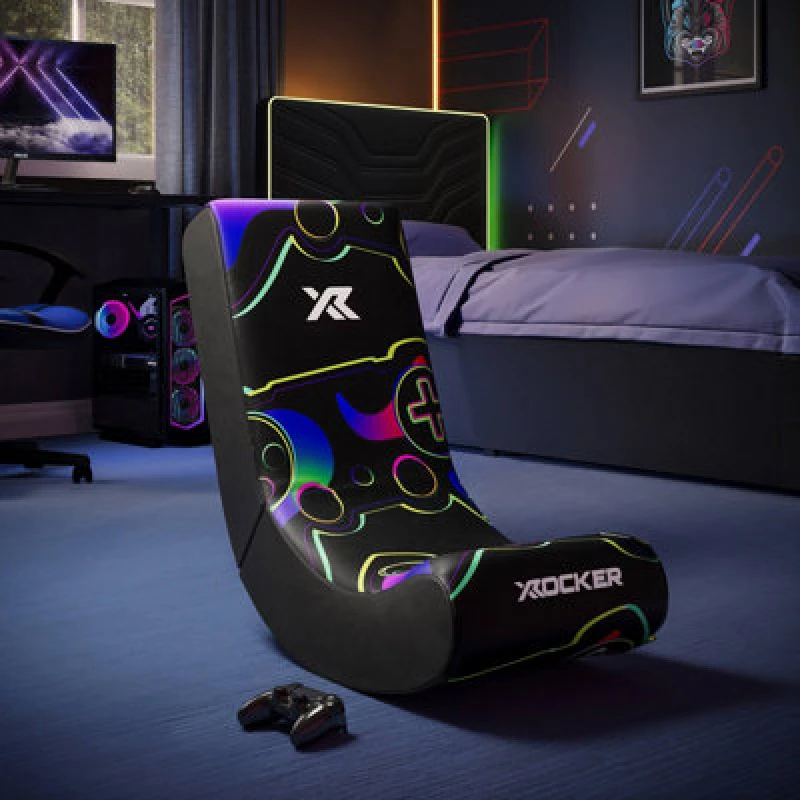 Image of X Rocker Video Rocker Gaming Chair For Kids - Gamepad Black