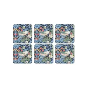 Image of Morris&co - Strawberry Thief Blue Coasters Set of 6